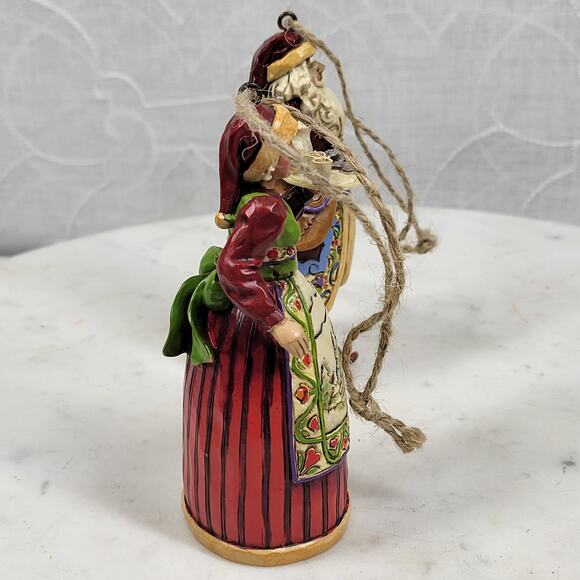 Jim Shore Heartwood Creek Santa & Mrs. Claus Ornament Pair 4” Christmas Couple - Picture 8 of 16